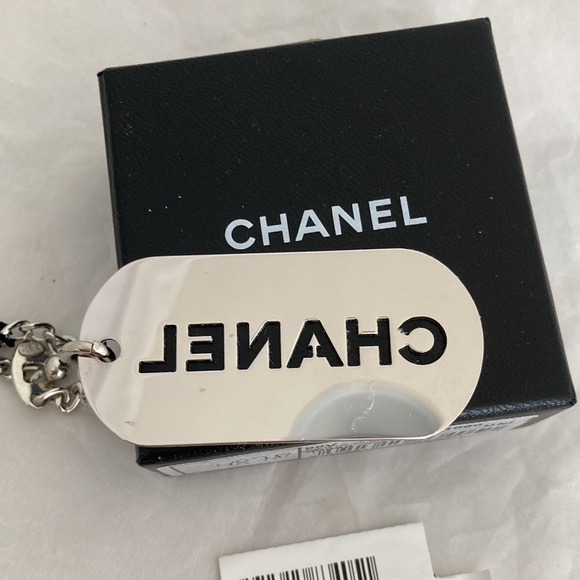 Chanel Vintage Logo ID Dog Tag Charm - Picture 3 of 8